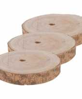 3x woondecoratie ronde boomschijven 20 cm van paulowna hout trend