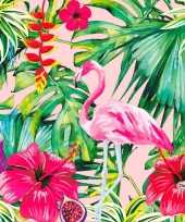 40x hawaii thema servetten flamingo roze groen 33 x 33 cm trend
