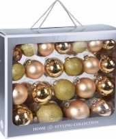44x gouden glazen kerstballen 6 7 8 10 cm mat glans trend