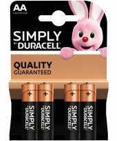 4x duracell aa simply batterijen alkaline lr6 mn1500 1 5 v trend