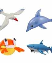 4x opblaasbare maritiem decoratie zeedieren type 1 trend
