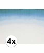 4x placemat blauw wit ombre 45 x 30 cm trend