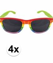 4x regenboog feest brillen voor volwassenen trend