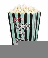 4x rock n roll popcornbakjes 13 cm trend