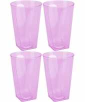 4x roze plastic waterglazen 170 ml trend