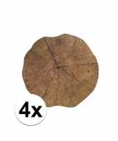 4x stuks boomstronk placemats 35 cm trend