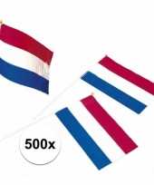 500x holland zwaaivlaggetjes van plastic trend