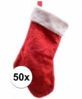 50x rode pluche kerstsokken 40 cm trend