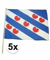 5x friesland zwaaivlaggen lichtblauw 45 x 30 cm trend
