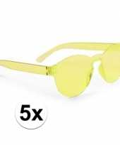 5x gele verkleed zonnebrillen voor volwassenen trend