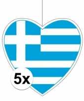 5x griekenland hangdecoratie harten 28 cm trend