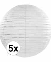 5x lampionnen van 35 cm in het wit trend