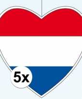 5x nederland hangdecoratie harten 28 cm trend
