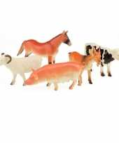 5x plastic speelgoed boerderijdieren figuren trend