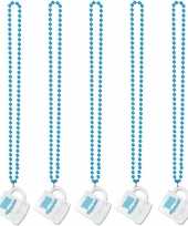 5x shotglazen kettingen oktoberfest verkleed accessoire trend