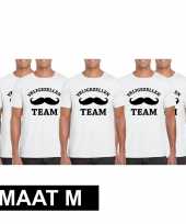 5x vrijgezellenfeest team t-shirt wit heren maat m trend