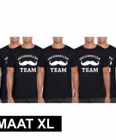 5x vrijgezellenfeest team t-shirt zwart heren maat xl trend