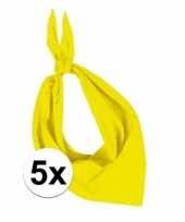 5x zakdoek bandana geel trend