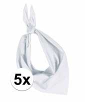5x zakdoek bandana wit trend