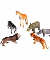 6 delige plastic safari dierenset trend