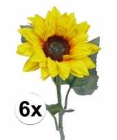 6 zonnebloemen decoratie 81 cm trend