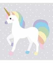 60x eenhoorn thema servetten 33 x 33 cm trend