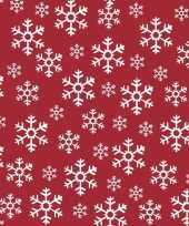 60x kerst servetten rood witte sneeuwvlokken 33 x 33 cm trend