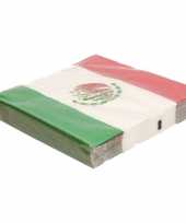 60x landen thema versiering mexico vlag servetten 33 x 33 cm trend