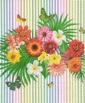 60x tropische bloemen zomer thema servetten 33 x 33 cm trend