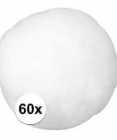 60x witte knutsel pompons 38 mm trend