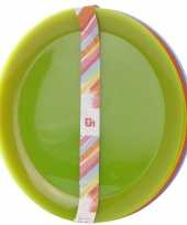 6x gekleurde borden kunststof 21 cm voor kinderen trend