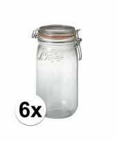 6x glazen snoeppot 1 5 liter inhoud trend