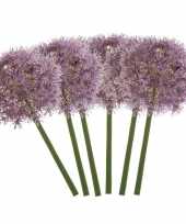 6x lila paarse allium sierui kunstbloemen 65 cm trend