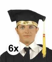 6x luxe afstudeerhoedje geslaagd hoedje met gouden details trend