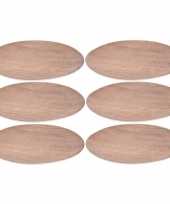 6x melamine borden houtprint 23 cm trend