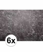 6x placemat marmer zwart 46 x 30 5 x 0 2 cm trend