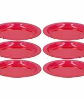 6x rode plastic borden bordjes 20 cm trend