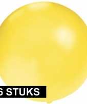 6x stuks grote ballonnen van 60 cm geel trend