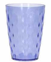 6x transparant blauwe drinkbekers mokken kunststof 400 ml trend