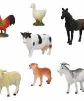 7x plastic boerderij dieren speelgoed figuren 9 cm voor kinderen trend
