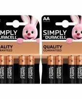 8x duracell aa simply batterijen alkaline lr6 mn1500 1 5 v trend