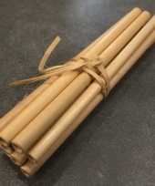 8x duurzame bamboe houten rietjes 20 cm trend