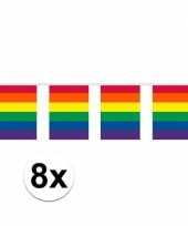 8x gay pride regenboog vlaggenlijnen 10 meter trend
