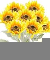 8x gele zonnebloem kunstbloemen 82 cm trend