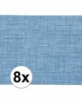 8x kunststof onderlegger blauw 45 x 30 cm trend