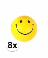 8x smiley stressbal 6 cm trend