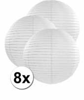 8x stuks witte luxe lampionnen van 50 cm trend