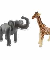Afrika thema set olifant en giraffe opblaas baar trend