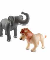 Afrika thema set olifant en leeuw opblaas baar trend