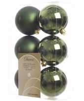 Ambiance christmas kerstboom decoratie kerstballen groen 6 x trend